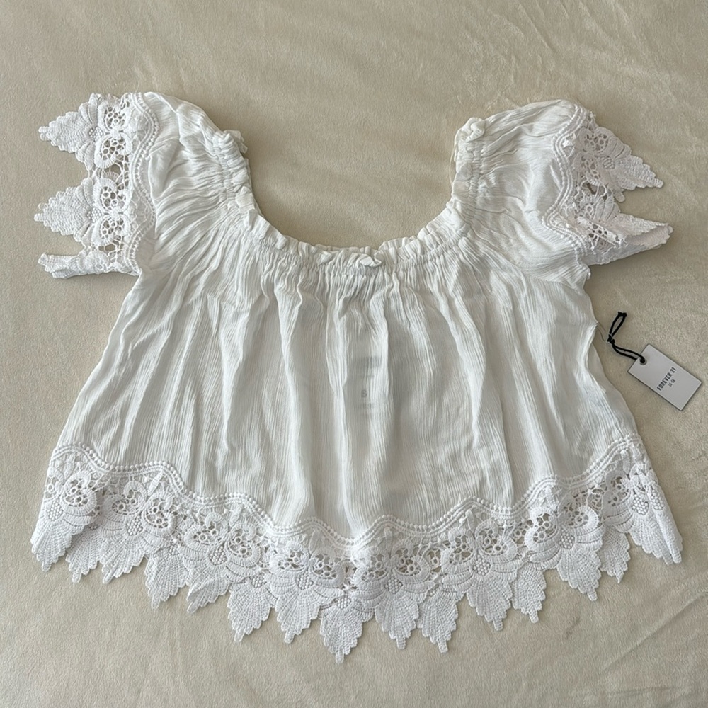 Woven Off The Shoulder / Bardot Top - Small